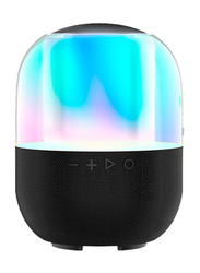 Bwoo IPX6 Waterproof Super Bass Portable Wireless Speaker with RGB Colourful Light, Black