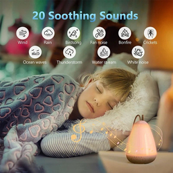 Sleep Soother Rechargeable Sound Machine with Light Effects, White