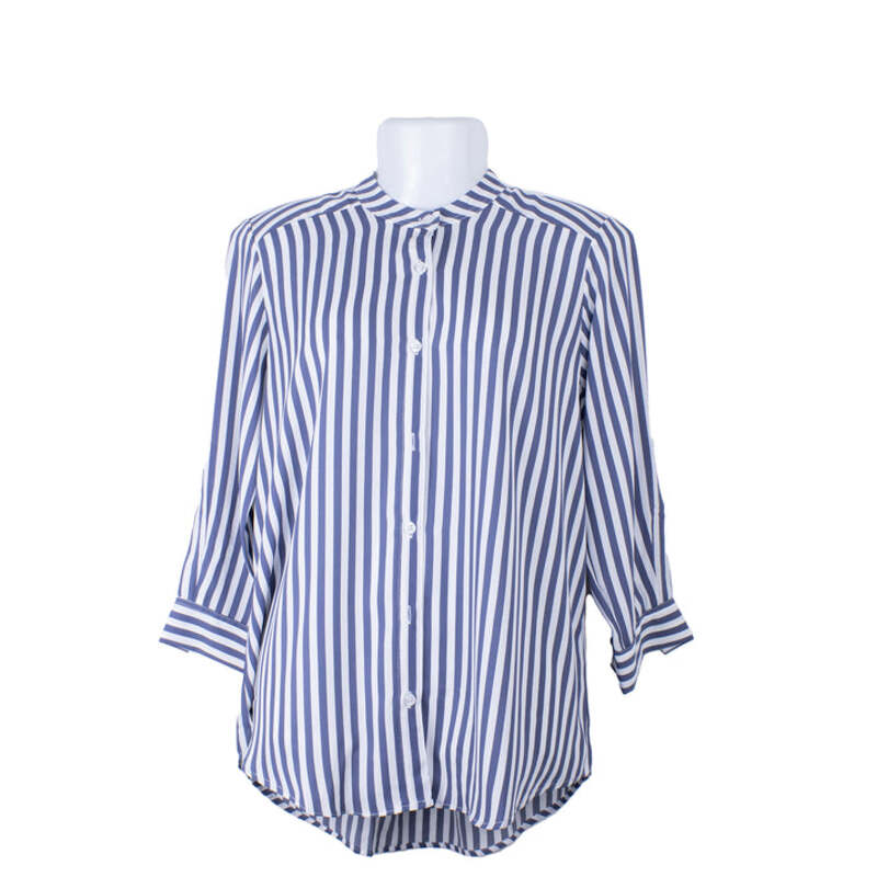 Gallant Blouse Blue/White Stripe Long Sleeves for Women, M, Blue White