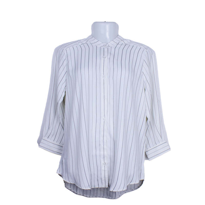 Gallant Blouse White/Black Line Stripe Long Sleeves for Women, M, White Black