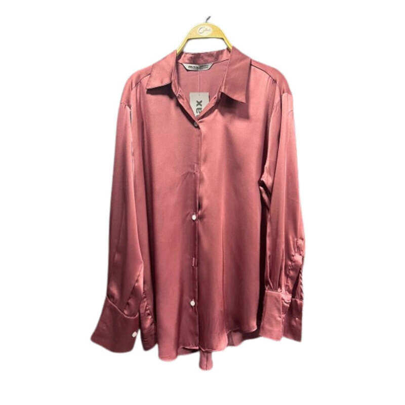 

Max For Less Blouse with Long Sleeves for Women, Satin Silk, L, Old Rose