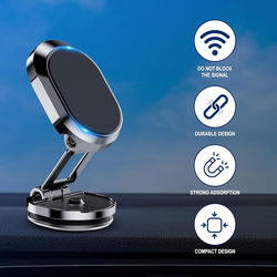 HM2A Magnetic 360° Rotation Car Mobile Phone Holder , Black
