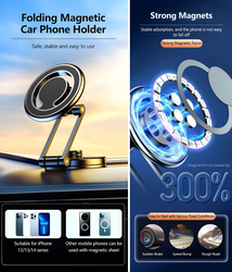 HM2A Magnetic Car Mobil Phone Holder with Magnetic Ring For Magsafe , Black