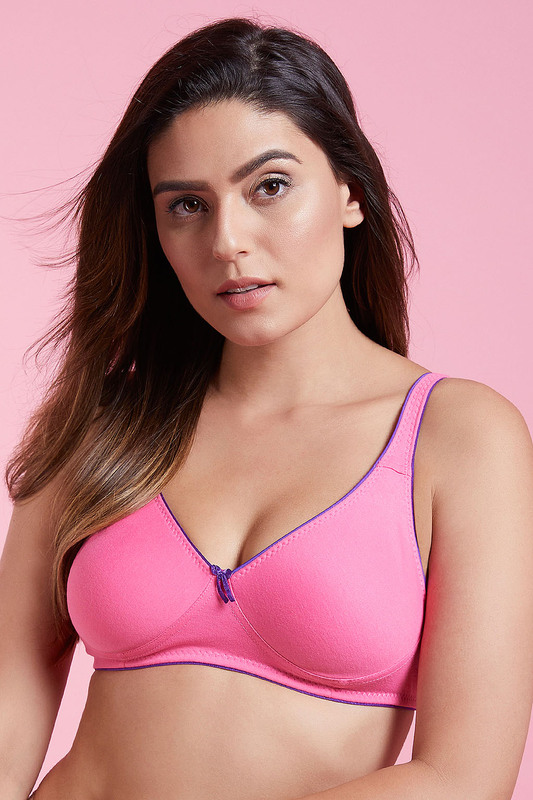 Clovia Non-Padded Non-Wired T-shirt Bra In Pink - Cotton Rich