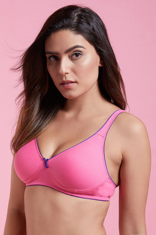 Clovia Non-Padded Non-Wired T-shirt Bra In Pink - Cotton Rich