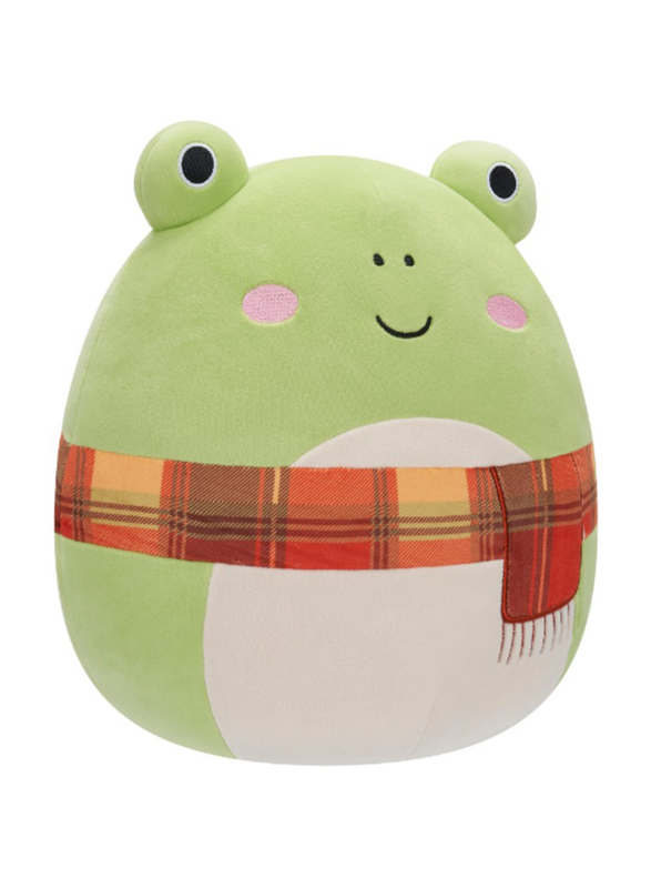 Squishmallows 12-inch Medium Plush Wendy Frog with Plaid Scarf, Green