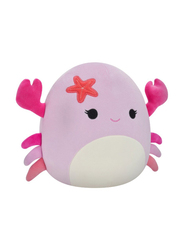 Squishmallows 7.5-inch Cailey Crab with Starfish Pin Little Plush Toy, Pink