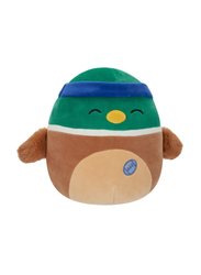 Squishmallows 7.5-inch Little Plush Avery Mallard Duck with Sweatband and Rugby Ball, Multicolour