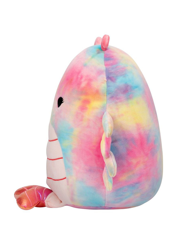 Squishmallows 12-inch Candis Rainbow Tie-Dye Shrimp Toy, Multicolour