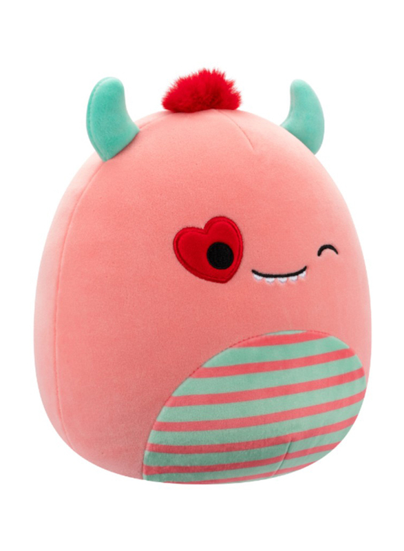 Squishmallows 3.5" Clip-On Willett Peach Monster with Striped Belly and Heart Eye Little Plush Toy