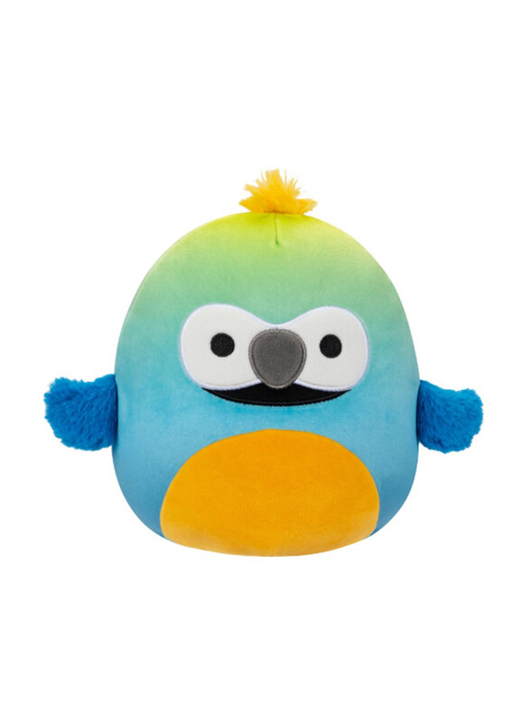 Squishmallows 7.5-inch Little Plush Baptise Macaw, Blue/Yellow