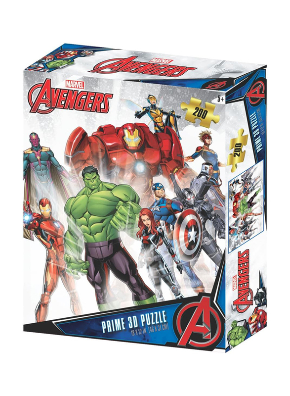 

Prime 3D 200-Piece Marvel Avengers Design 2 Puzzle, Ages 5+, Multicolour