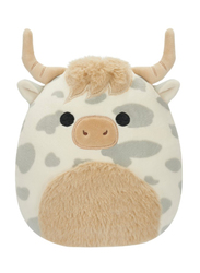 Squishmallows 7.5-inch Little Plush Borsa Spotted Highland Cow, Grey