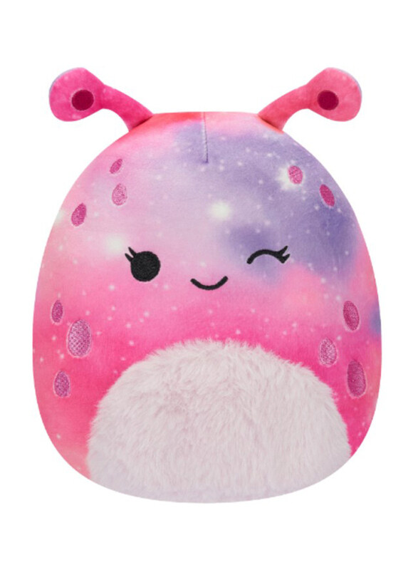 

Squishmallows 7.5-inch Little Plush Loraly Winking Alien with Fuzzy Belly, Pink/Purple