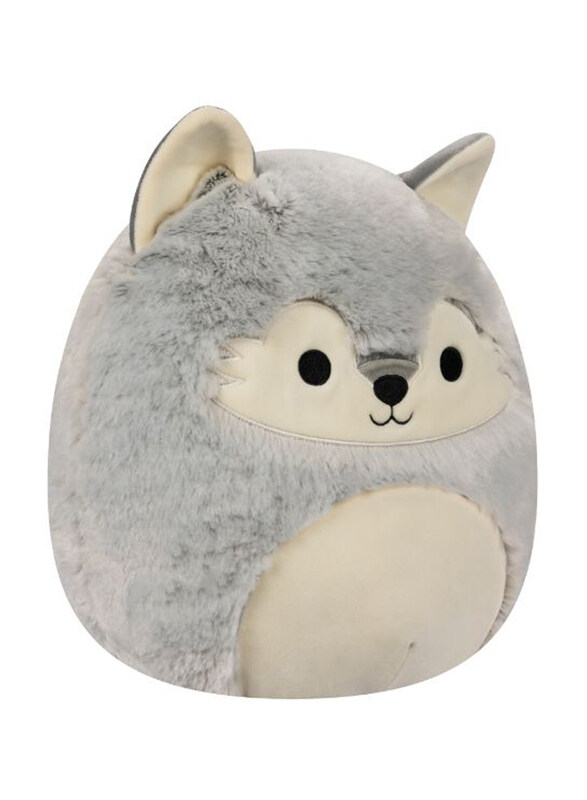 Squishmallows 12-inch Willy Wolf Fuzzamallow Toy, Grey