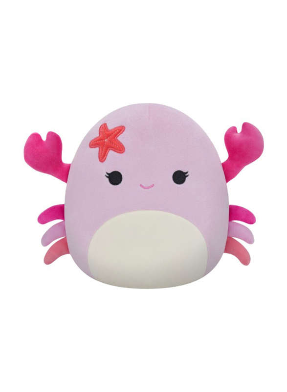 Squishmallows 7.5-inch Cailey Crab with Starfish Pin Little Plush Toy, Pink