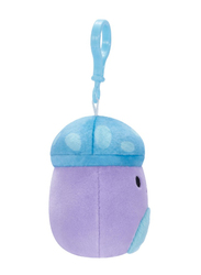 Squishmallows 3.5-inch Little Plush Clip-on Pyle and Mushroom with Fuzzy Belly, Purple/Blue
