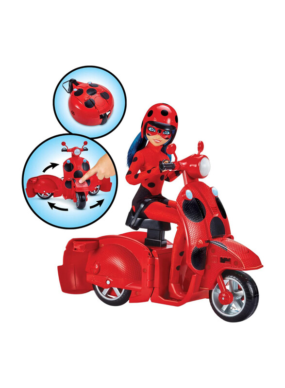 

Miraculous Ladybug Switch N Go Scooter W- Doll, Ages 4+, Red