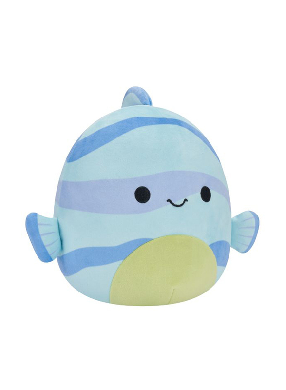 Squishmallows 7.5-inch Leland Striped Fish Toy, Blue