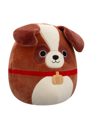 Squishmallows 7.5-inch Sassafras St. Bernard with Neck Barrel Little Plush Toy, Brown