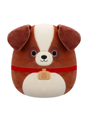 Squishmallows 7.5-inch Sassafras St. Bernard with Neck Barrel Little Plush Toy, Brown