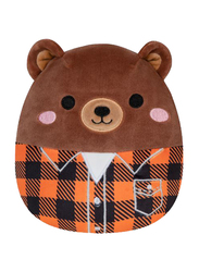 Squishmallows 7.5-inch Omar Bear with Plaid Jacket, Brown