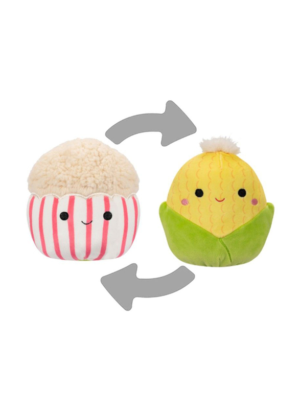 Squishmallows 2-Piece 5-inch Conrad Corn On The Cob & Arnel Popcorn Flipamallows Toy Set, Multicolour