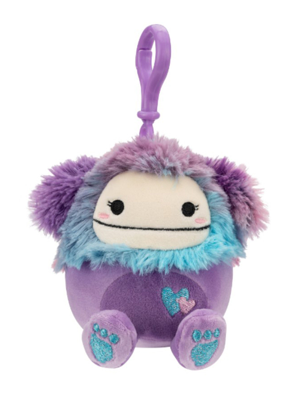 Squishmallows 3.5" Clip-On Eden Purple Bigfoot with Hearts Little Plush Toy