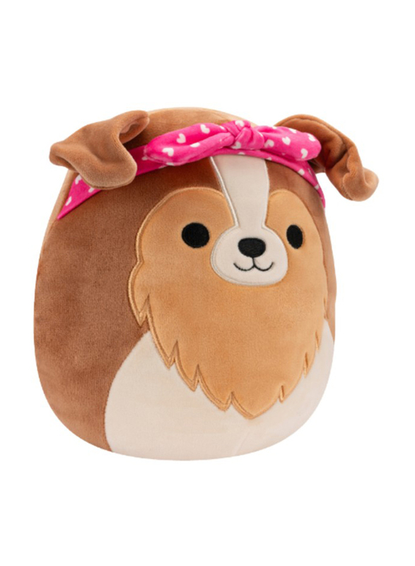 Squishmallows 3.5" Clip-On Andres Brown Sheltie with Heart Bandana Little Plush Toy