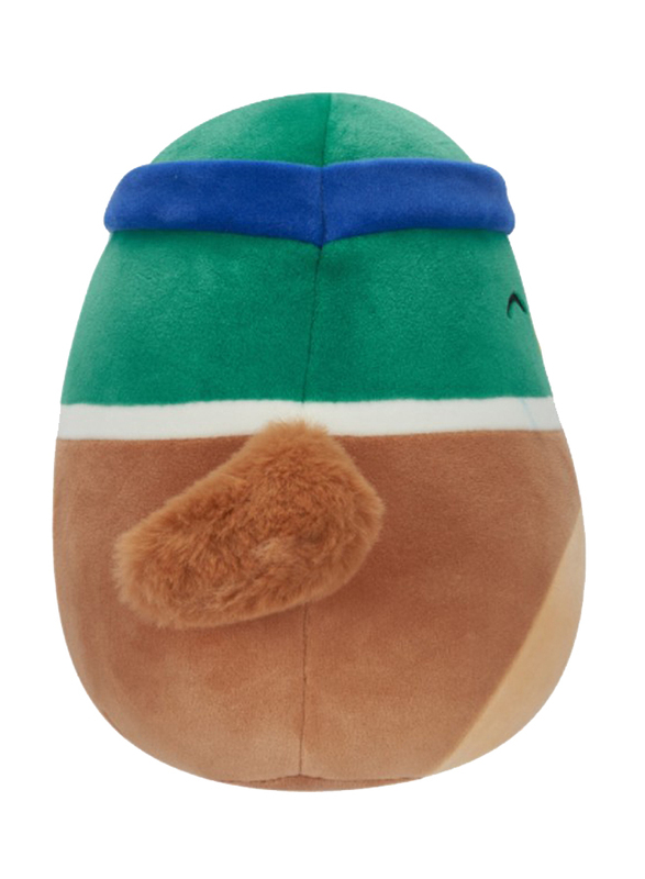 Squishmallows 7.5-inch Little Plush Avery Mallard Duck with Sweatband and Rugby Ball, Multicolour