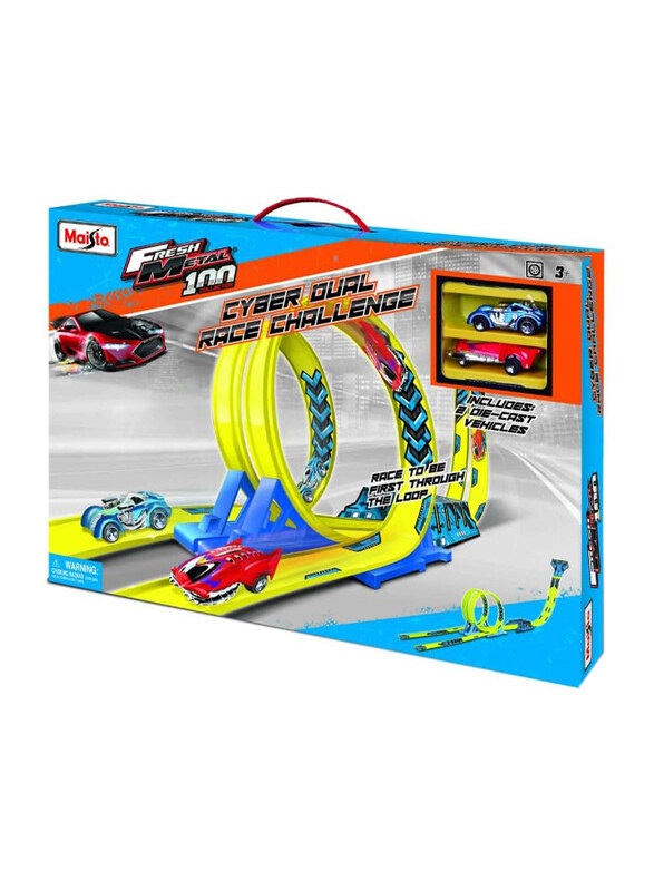 

Maisto FM100 Dual Cyber Loop Challenge & 2 non-lic. Cars, Ages 3+