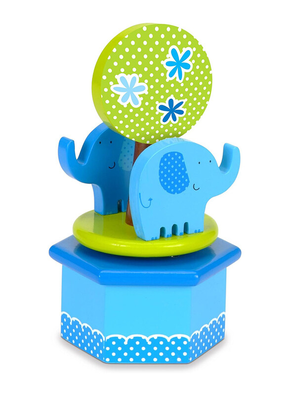 

Fiesta Crafts 1-Piece Elephants Musical Box, Blue