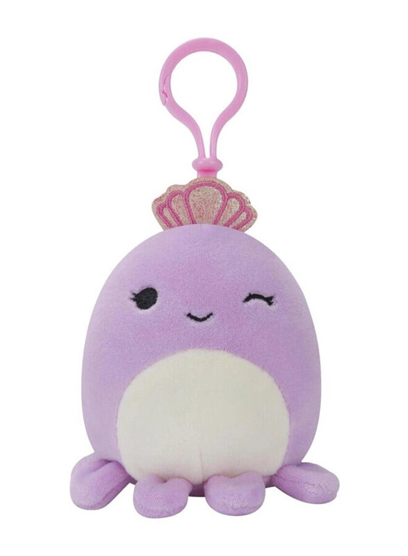 

Squishmallows 3.5-inch Octopus with Crown Clip-On Toy, Violet/Purple