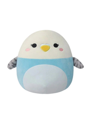 Squishmallows 7.5-inch Tycho Parakeet Toy, Blue/White