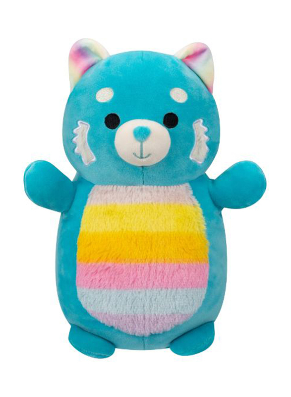 Squishmallows 10-inch Vanessa Panda with Rainbow Belly Hugmee Toy, Teal/Red