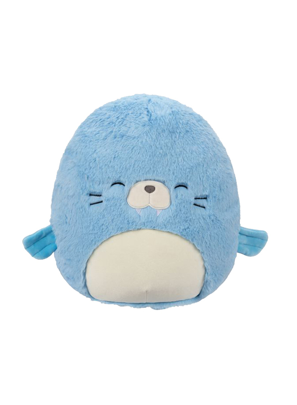 Squishmallows 12-inch Harvey Walrus Fuzzamallow Toy, Blue