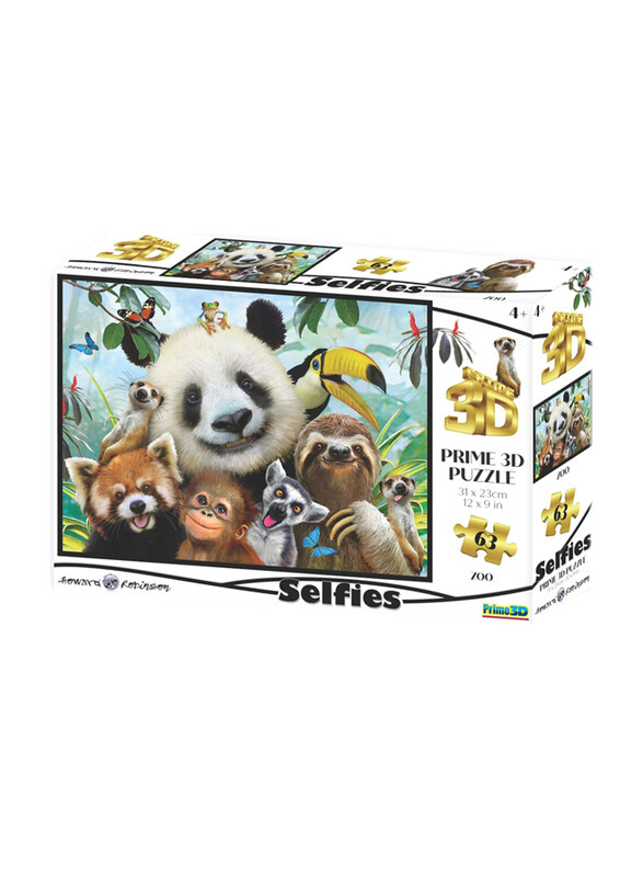 

Prime 3D 63-Piece Zoo Selfie Puzzle, Ages 4+, Multicolour