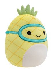 Squishmallows 7.5-inch Maui Pineapple with Scuba Mask Toy, Yellow