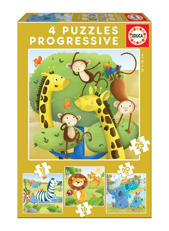 

Educa 73-Piece Wild Animals Progressive Puzzle, Ages 3+, Multicolour