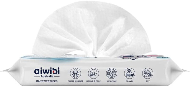 Aiwibi Pure 99.91% Water Premium Baby Wet Wipes 60 Pcs