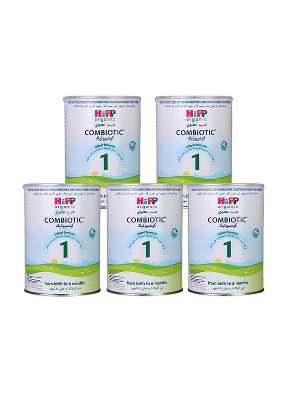 Hipp Organic 1 Combiotic Infant Milk, 0-6 Months, 5 x 800g