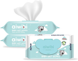 Aiwibi Soft Care Baby Wet Wipes Natural Tea Tree Oil 80x3 Pouches 240 Wipes