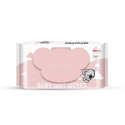 Aiwibi Baby Wet Wipes Unscented Pink Pack 100% Skin-friendly 80 pcs
