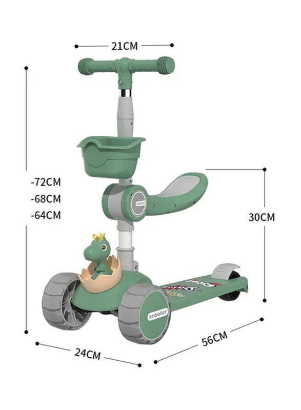 Pikkaboo Mini Rider LED Light Scooter with Music, Green