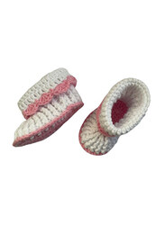 Pikkaboo Heavenly Hugs Handmade Crochet Booties, Pink