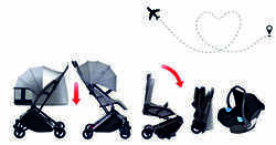 Youbi Toddler German Travel System with New Born Attachment - Grey