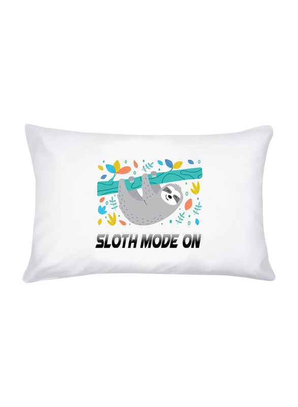 

Pikkaboo Sloth Print Pillowcase Cover for Kids, White