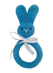 Pikkaboo Handmade Crocheted Bunny Teether, Blue