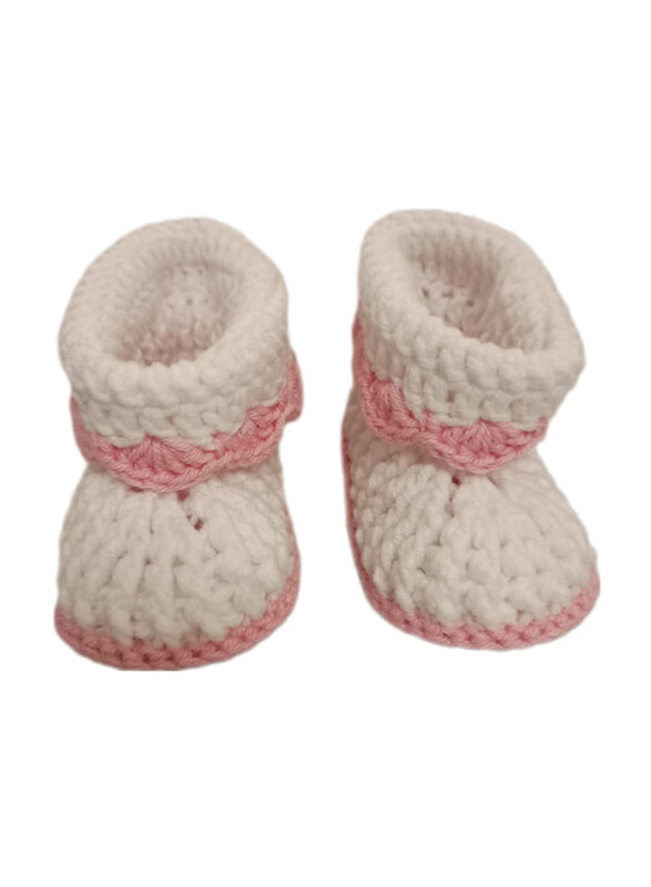 Pikkaboo Heavenly Hugs Handmade Crochet Booties, Pink