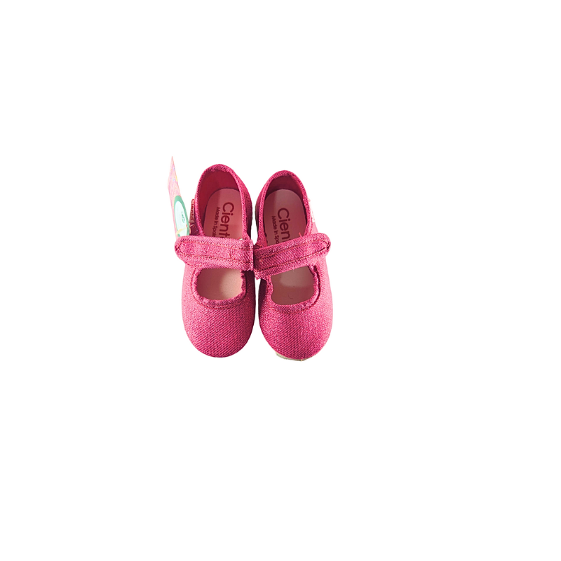 

Pikkaboo-Ceinta Mercedes Fuchsia Shimmer Loop & Strap Kids Comfort Shoes- C30